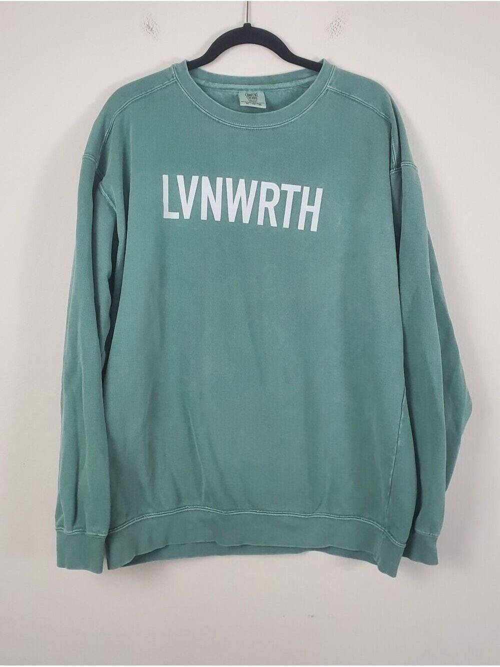 Comfort Colors Faded Olive Green Crewneck Sweatshirt Leavenworth WA Women's XL - Picture 2 of 10
